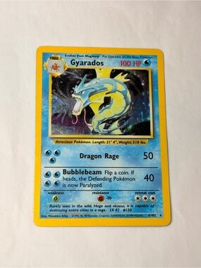 Pokemon Base Set Gyarados Holo 6/102 Vintage WOTC Rare 1999